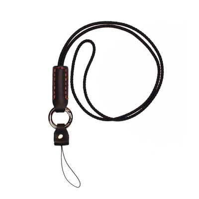 OEM Universele de Telefoonriem van Telefoonlanyard strap adjustable leather neck met Flardmetaal