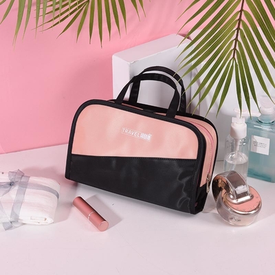 Zwarte Roze Waterdichte Kosmetische Zak Vouwbare Duidelijke Plastic Toiletry Zakmake-up