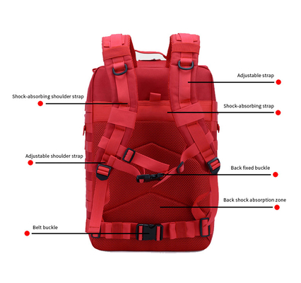 Rode Laptop van de Polyester Tactische Reis Rugzak45l Openlucht Militaire Rugzak