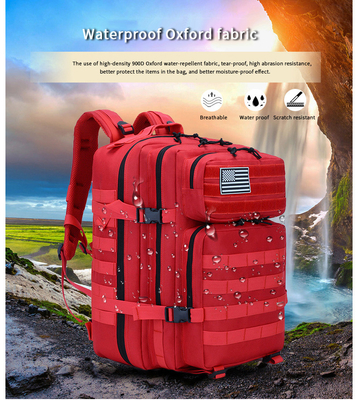Rode Laptop van de Polyester Tactische Reis Rugzak45l Openlucht Militaire Rugzak