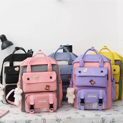 Student Canvas 4 in 1 die Schooltas van Rugzakreeksen voor Meisjesjongens wordt geplaatst