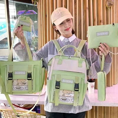Groene Laptop van Rugzakreeksen de Zakmeisjes van het Studenten Duurzame Boek