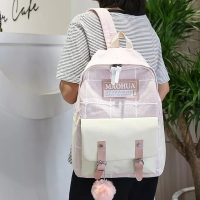 De vrouwen reizen Laptop van Rugzakreeksen 4pc het Stevige Canvas van Rugzaktienerjaren