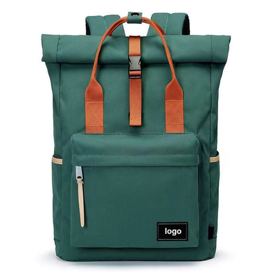 Groene 42cm Reislaptop OEM van de Rugzakoxford van het Rugzak Uitzetbare Broodje Hoogste