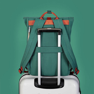 Groene 42cm Reislaptop OEM van de Rugzakoxford van het Rugzak Uitzetbare Broodje Hoogste