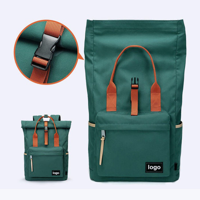Groene 42cm Reislaptop OEM van de Rugzakoxford van het Rugzak Uitzetbare Broodje Hoogste
