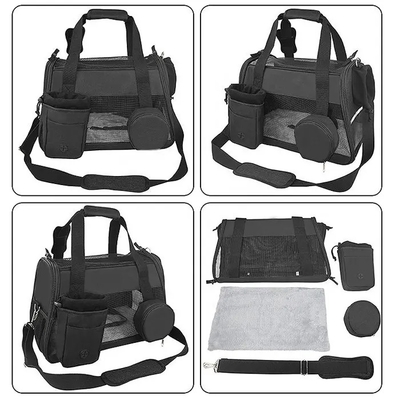 3 in 1 Katoenen van Cat Dog Travel Carrier Nylon Pu van de HuisdierenBoodschappentas Klein Materiaal